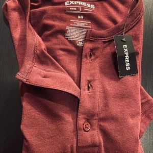 Express Men’s Henley short-sleeve shirt, color: Maroon, size: M